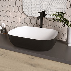 Grossman Раковина накладная Color 46 GR-4041BW черная – фотография-2